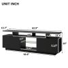 Modern TV Stand for TVs up to 65inches with LED lights; 16 Colors; for Livingroom; Bedroom; Black (OLD SKU: WF280706AAB)