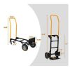 Hand Truck Dual Purpose 2 Wheel Dolly Cart and 4 Wheel Push Cart with Swivel Wheels 330 Lbs Capacity Heavy Duty Platform Cart for Moving/Warehouse/Gar