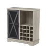 JHX Single door wine cabinet with 16 wine storage compartments (Gray; 31.50" W*13.78" D*35.43" H)