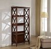 4 Tier Bookcases; 67&lsquo;&rsquo; Bookshelf with Sturdy Solid Frame; Shelves for Home and Office Organizer; Walnut