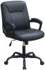 Relax Cushioned Office Chair 1pc Black Upholstered Seat back Adjustable Chair Comfort