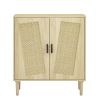 JHX Kitchen storage cabinets with rattan decorative doors; buffets; wine cabinets; dining rooms; hallways; cabinet console tables; (Natural; 31.5''LX