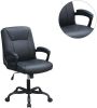 Relax Cushioned Office Chair 1pc Black Upholstered Seat back Adjustable Chair Comfort