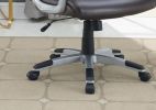 1pc Office Chair Brown Color Cushioned Headrest Adjustable Height Executive Chair Armrest Lumbar Support Work Relax