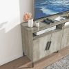 Farmhouse style TV Stand; TV station with storage and open drawers; entertainment center console table; living room media furniture.(Grey; 58''W*23.6'