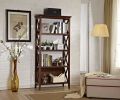 4 Tier Bookcases; 67&lsquo;&rsquo; Bookshelf with Sturdy Solid Frame; Shelves for Home and Office Organizer; Walnut