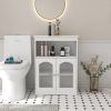 White Bathroom Cabinet with Glass