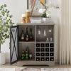 JHX Single door wine cabinet with 16 wine storage compartments (Gray; 31.50" W*13.78" D*35.43" H)