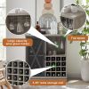 JHX Single door wine cabinet with 16 wine storage compartments (Gray; 31.50" W*13.78" D*35.43" H)