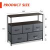 Dresser TV Stand; Entertainment Center with Fabric Drawers; Media Console Table with Open Shelves for TV up to 45 inch; Storage Drawer Unit for Bedroo