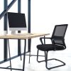 Task Office Guest Chair with Lumbar Support and Mid Back Mesh Space Air Grid Series for Reception Conference Room, Stationary, Black (2 Pack)