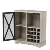 JHX Single door wine cabinet with 16 wine storage compartments (Gray; 31.50" W*13.78" D*35.43" H)