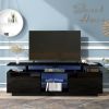 Modern TV Stand for TVs up to 65inches with LED lights; 16 Colors; for Livingroom; Bedroom; Black (OLD SKU: WF280706AAB)