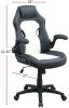 Office Chair Upholstered 1pc Comfort Chair Relax Gaming Office Chair Work Black And White Color