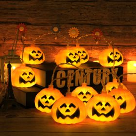 Halloween Pumpkin Battery Atmosphere Decoration Lights (Option: Cubic Great Pumpkin-Warm White Battery Model-2.5M 10Light)