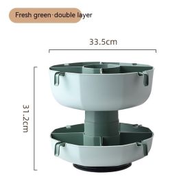 Rotating Hot Pot Drain Basket Household Compartment (Option: Double Layer Light Green)