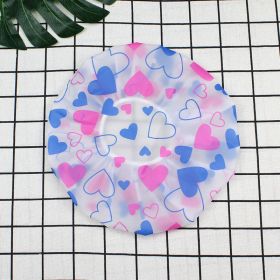 Hotel Plastic Peva Waterproof Bow Printing Female Shower Cap (Option: Love Peach-27.5x27.5CM)