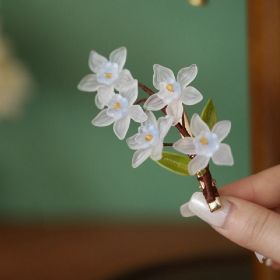 Maruki Hair Accessories With Side Clips (Option: Ice and snow orchid)