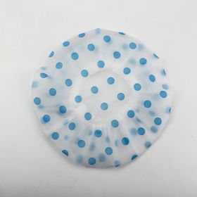 Hotel Plastic Peva Waterproof Bow Printing Female Shower Cap (Option: Blue Dot-27.5x27.5CM)