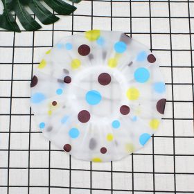 Hotel Plastic Peva Waterproof Bow Printing Female Shower Cap (Option: Blue Brown Yellow Dots 005-27.5x27.5CM)