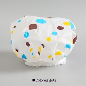 Women's Cute Fashion Waterproof Shower Cap (Option: Colored Dots-About 27cm)