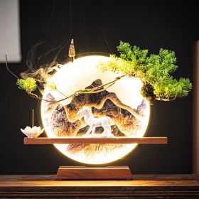 Lamp Circle Backflow Incense Ceramic Horse Ornament (Option: High Mountain Horse Success-USB)