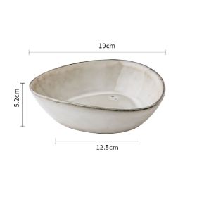 Home Ceramic Retro Shaped Tableware (Option: Ya Huang-7.5inch bowl 2PCS)