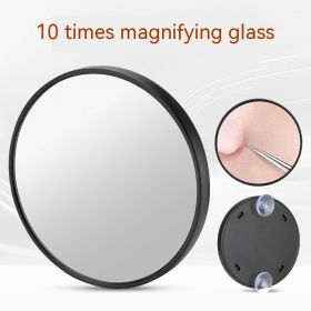 Household Fashion Simple Suction Cup Plastic Cosmetic Mirror (Option: Black 10 Times)