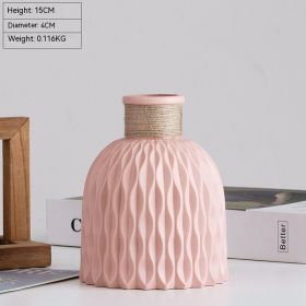 Home Anti Fall Dried Flower Vase (Option: Small Mouth Pink)