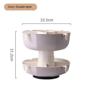 Rotating Hot Pot Drain Basket Household Compartment (Option: Double Gray White)