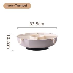 Rotating Hot Pot Drain Basket Household Compartment (Option: S Single Layer Gray White)