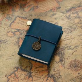 Diary Manual Notes Kraft Notebook (Option: Leather Blue)