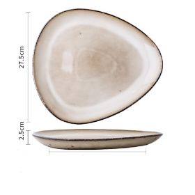 Home Ceramic Retro Shaped Tableware (Option: Ya Huang-10.5inch plate)