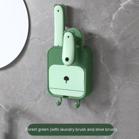 Soap Dish Water-free Punch-free Wall-mounted (Option: Forest Green Suit-Thickened)