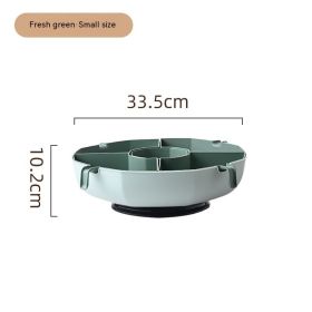 Rotating Hot Pot Drain Basket Household Compartment (Option: S Single Layer Light Green)