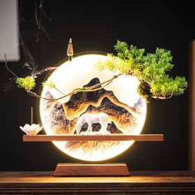 Lamp Circle Backflow Incense Ceramic Horse Ornament (Option: Gaoshan Ma Pingchuan-USB)