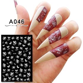 Christmas Nail Sticker With Adhesive (Option: A046 White)