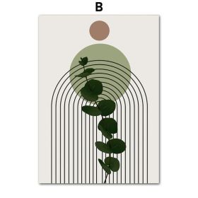 Living Room Modern Abstract Green Plant Leaf Vase Decorative Painting (Option: B-30x40cm)