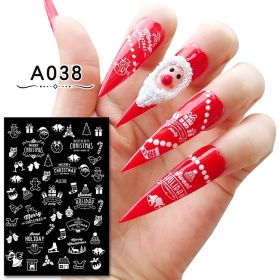 Christmas Nail Sticker With Adhesive (Option: A038 White)