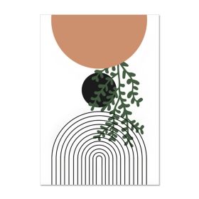 Living Room Modern Abstract Green Plant Leaf Vase Decorative Painting (Option: D-30x40cm)