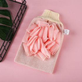 Household Double-sided Bath Towel Bath Gloves Bath Supplies (Option: Bath Gloves Pink)