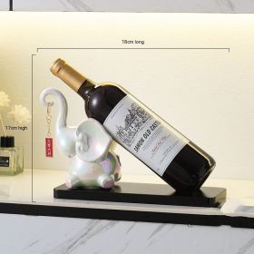 Auspicious Elephant Red Wine Rack TV Cabinet Decoration And Decoration (Option: Colorful white)