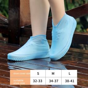 Thickening And Wear-resistant Rain Boots Cover Students (Option: Blue-M)