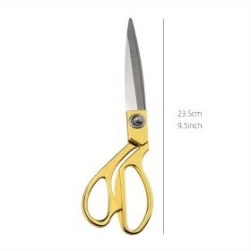 One Pair Of Golden Fabric Scissors Stainless Steel Sharp Tailor Scissors Clothing Scissors Professional Heavy Duty Dressmaking Shears Sewing Tailor (size: 9.5")