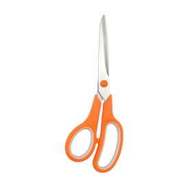 Stainless Steel Office Scissors, Multipurpose, Comfort Grip, Anti Skid Handle, Sharp Blade 8.2in/3.1in (Color: Tangerine Red)