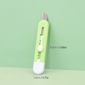 1pc Solid Color Mini Utility Knife ((3.6 Inch *0.7 Inch)) (Color: Fluorescent Green (3.6 Inch *0.7 Inch))