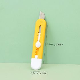 1pc Solid Color Mini Utility Knife ((3.6 Inch *0.7 Inch)) (Color: Lemon Yellow (3.6 Inch *0.7 Inch))