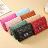 Turn Heads with This Stylish Argyle Quilted Short Wallet - Women's Mini PU Leather Coin Purse