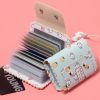 Cute Cartoon Print Credit Card Holder: Flap Button Clutch Card Bag with Multi Card Slots for a Casual Look