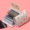 Cute Cartoon Print Credit Card Holder: Flap Button Clutch Card Bag with Multi Card Slots for a Casual Look